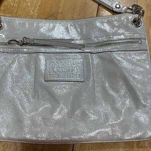 Coach Metallic Silver Shoulder Bag
